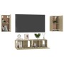 Muebles de pared de TV 4 pzas aglomerado color roble Sonoma de vidaXL, Muebles TV - Ref: Foro24-3078957, Precio: 132,06 €, De...