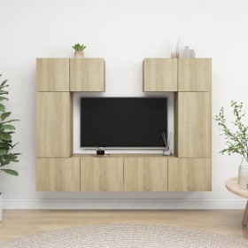 Juego de muebles de salón 6 piezas roble Sonoma de vidaXL, Muebles TV - Ref: Foro24-3079013, Precio: 213,81 €, Descuento: %