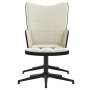 Silla de relax con taburete terciopelo y PVC crema en Sillones | Comprar online en Foru.es