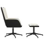 Silla de relax con taburete terciopelo y PVC crema en Sillones | Comprar online en Foru.es