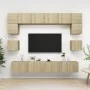 Muebles de pared de TV 8 pzas aglomerado color roble Sonoma de vidaXL, Muebles TV - Ref: Foro24-3079007, Precio: 272,78 €, De...