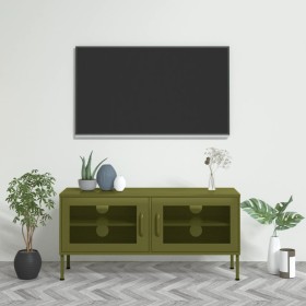 Mueble de TV verde oliva 105x35x50 cm acero de vidaXL, Muebles TV - Ref: Foro24-336234, Precio: 132,18 €, Descuento: %