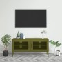 Mueble de TV verde oliva 105x35x50 cm acero de vidaXL, Muebles TV - Ref: Foro24-336234, Precio: 132,18 €, Descuento: %