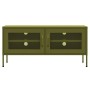 Mueble de TV verde oliva 105x35x50 cm acero de vidaXL, Muebles TV - Ref: Foro24-336234, Precio: 132,18 €, Descuento: %