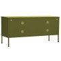 Mueble de TV verde oliva 105x35x50 cm acero de vidaXL, Muebles TV - Ref: Foro24-336234, Precio: 132,18 €, Descuento: %