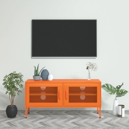 Mueble para TV de acero naranja 105x35x50 cm de vidaXL, Muebles TV - Ref: Foro24-336237, Precio: 153,83 €, Descuento: %