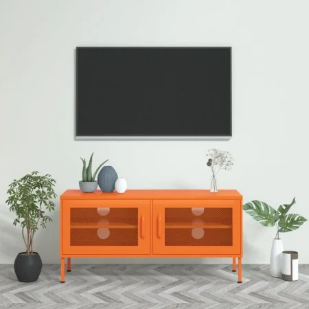 Mueble para TV de acero naranja 105x35x50 cm de vidaXL, Muebles TV - Ref: Foro24-336237, Precio: 160,03 €, Descuento: %