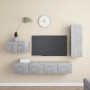 Set muebles de salón TV 4 pzas madera ingeniería gris hormigón de vidaXL, Muebles TV - Ref: Foro24-3079098, Precio: 150,16 €,...