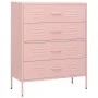 Pink steel drawer cabinet 80x35x101.5 cm by vidaXL, Drawers - Ref: Foro24-336202, Price: 177,10 €, Discount: %