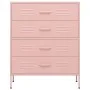 Pink steel drawer cabinet 80x35x101.5 cm by vidaXL, Drawers - Ref: Foro24-336202, Price: 177,10 €, Discount: %