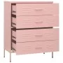 Pink steel drawer cabinet 80x35x101.5 cm by vidaXL, Drawers - Ref: Foro24-336202, Price: 177,10 €, Discount: %