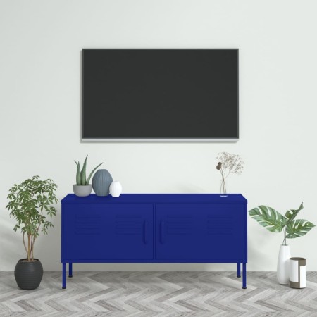 Mueble para TV de acero azul marino 105x35x50 cm de vidaXL, Muebles TV - Ref: Foro24-336226, Precio: 157,07 €, Descuento: %
