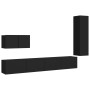 Juego de mueble para TV de 4 piezas aglomerado negro de vidaXL, Muebles TV - Ref: Foro24-3078781, Precio: 216,94 €, Descuento: %