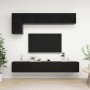 Set de muebles de salón TV 5 pzas madera de ingeniería negro de vidaXL, Muebles TV - Ref: Foro24-3078799, Precio: 245,05 €, D...