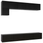 Set de muebles de salón TV 5 pzas madera de ingeniería negro de vidaXL, Muebles TV - Ref: Foro24-3078799, Precio: 245,05 €, D...