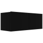 Set de muebles de salón TV 5 pzas madera de ingeniería negro de vidaXL, Muebles TV - Ref: Foro24-3078799, Precio: 245,05 €, D...