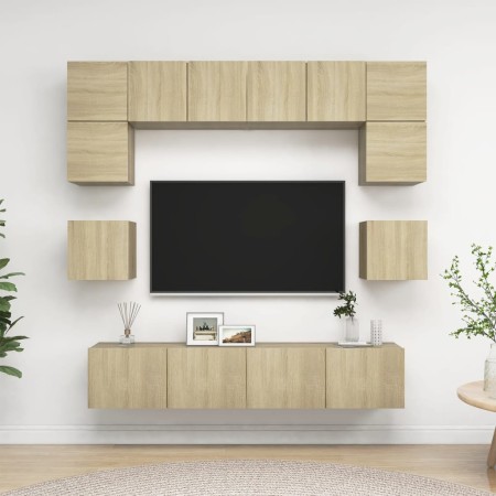 Juego de muebles de salón 8 piezas roble Sonoma de vidaXL, Muebles TV - Ref: Foro24-3079006, Precio: 247,31 €, Descuento: %