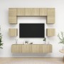 Juego de muebles de salón 8 piezas roble Sonoma de vidaXL, Muebles TV - Ref: Foro24-3079006, Precio: 247,31 €, Descuento: %