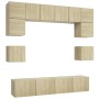 Juego de muebles de salón 8 piezas roble Sonoma de vidaXL, Muebles TV - Ref: Foro24-3079006, Precio: 247,31 €, Descuento: %