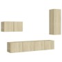 Set de muebles salón TV 4 pzas madera ingeniería roble Sonoma de vidaXL, Muebles TV - Ref: Foro24-3078993, Precio: 155,32 €, ...