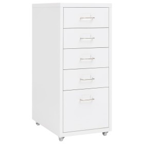 Armario archivador móvil metal blanco 28x41x69 cm de vidaXL, Armarios archivadores - Ref: Foro24-335913, Precio: 81,00 €, Des...