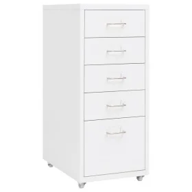 White metal mobile filing cabinet 28x41x69 cm by vidaXL, Filing cabinets - Ref: Foro24-335913, Price: 94,80 €, Discount: %