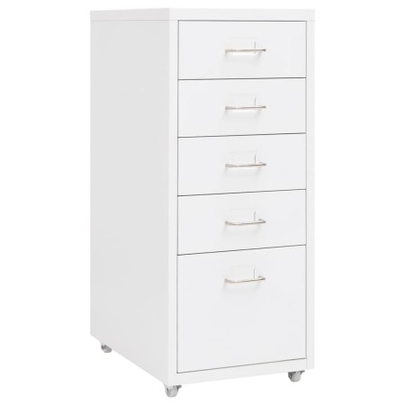 Armario archivador móvil metal blanco 28x41x69 cm de vidaXL, Armarios archivadores - Ref: Foro24-335913, Precio: 81,00 €, Des...