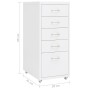 Armario archivador móvil metal blanco 28x41x69 cm de vidaXL, Armarios archivadores - Ref: Foro24-335913, Precio: 81,00 €, Des...