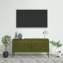 Mueble para TV de acero verde oliva 105x35x50 cm de vidaXL, Muebles TV - Ref: Foro24-336225, Precio: 139,80 €, Descuento: %