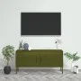 Mueble para TV de acero verde oliva 105x35x50 cm de vidaXL, Muebles TV - Ref: Foro24-336225, Precio: 148,33 €, Descuento: %