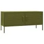 Mueble para TV de acero verde oliva 105x35x50 cm de vidaXL, Muebles TV - Ref: Foro24-336225, Precio: 148,33 €, Descuento: %