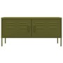 Mueble para TV de acero verde oliva 105x35x50 cm de vidaXL, Muebles TV - Ref: Foro24-336225, Precio: 139,80 €, Descuento: %