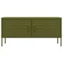 Mueble para TV de acero verde oliva 105x35x50 cm de vidaXL, Muebles TV - Ref: Foro24-336225, Precio: 148,33 €, Descuento: %