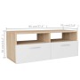 Mueble de TV 2 pzs madera ingeniería roble y blanco 95x35x36 cm en Muebles TV | Comprar online en Foru.es