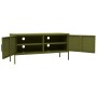 Mueble para TV de acero verde oliva 105x35x50 cm de vidaXL, Muebles TV - Ref: Foro24-336225, Precio: 139,80 €, Descuento: %
