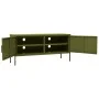 Mueble para TV de acero verde oliva 105x35x50 cm de vidaXL, Muebles TV - Ref: Foro24-336225, Precio: 148,33 €, Descuento: %