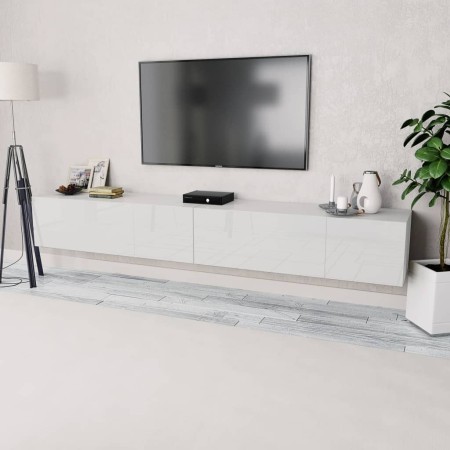 Mueble para TV 2 uds contrachapada blanco brillo 120x40x34cm en Muebles TV | Comprar online en Foru.es