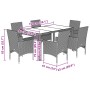Set comedor jardín 5 pzas cojines ratán sintético vidrio negro en Conjuntos de jardín | Comprar online en Foru.es