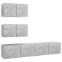 Set muebles de salón TV 7 pzas madera ingeniería gris hormigón de vidaXL, Muebles TV - Ref: Foro24-3079130, Precio: 134,73 €,...