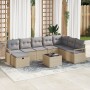 Conjunto Sofá Jardín 9 Piezas  con Cojines Beige Ratán Sintético, Sofá Jardín 2 Plazas  con Cojines Beige Ratán Sintético | Foro24.es | Tu tienda online para hogar, jardín y más Foro24.es
