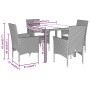 Set comedor jardín 5 pzas cojines ratán sintético vidrio beige en Conjuntos de jardín | Comprar online en Foru.es
