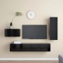 Set de muebles de salón TV 4 pzas madera de ingeniería negro de vidaXL, Muebles TV - Ref: Foro24-3078783, Precio: 160,92 €, D...