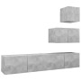Set de muebles de salón 4 pzas madera ingeniería gris hormigón de vidaXL, Muebles TV - Ref: Foro24-3079155, Precio: 123,17 €,...