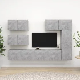 Set muebles de salón TV 6 pzas madera ingeniería gris hormigón de vidaXL, Muebles TV - Ref: Foro24-3079135, Precio: 216,78 €,...