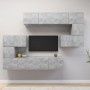 Set muebles de salón TV 8 pzas madera ingeniería gris hormigón de vidaXL, Muebles TV - Ref: Foro24-3079143, Precio: 249,27 €,...