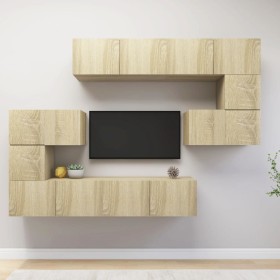 Set de muebles para TV 8 pzas madera contrachapada roble Sonoma de vidaXL, Muebles TV - Ref: Foro24-3079038, Precio: 265,96 €...