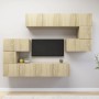 Set de muebles para TV 8 pzas madera contrachapada roble Sonoma de vidaXL, Muebles TV - Ref: Foro24-3079038, Precio: 265,96 €...
