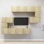 Set de muebles para TV 8 pzas madera contrachapada roble Sonoma de vidaXL, Muebles TV - Ref: Foro24-3079038, Precio: 279,04 €...