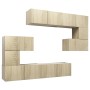 Set de muebles para TV 8 pzas madera contrachapada roble Sonoma de vidaXL, Muebles TV - Ref: Foro24-3079038, Precio: 265,96 €...
