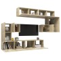 Set de muebles para TV 8 pzas madera contrachapada roble Sonoma de vidaXL, Muebles TV - Ref: Foro24-3079038, Precio: 265,96 €...